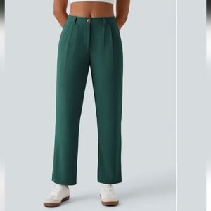 HALARA Mid Rise Zipper Pocket Waffle Casual Pants